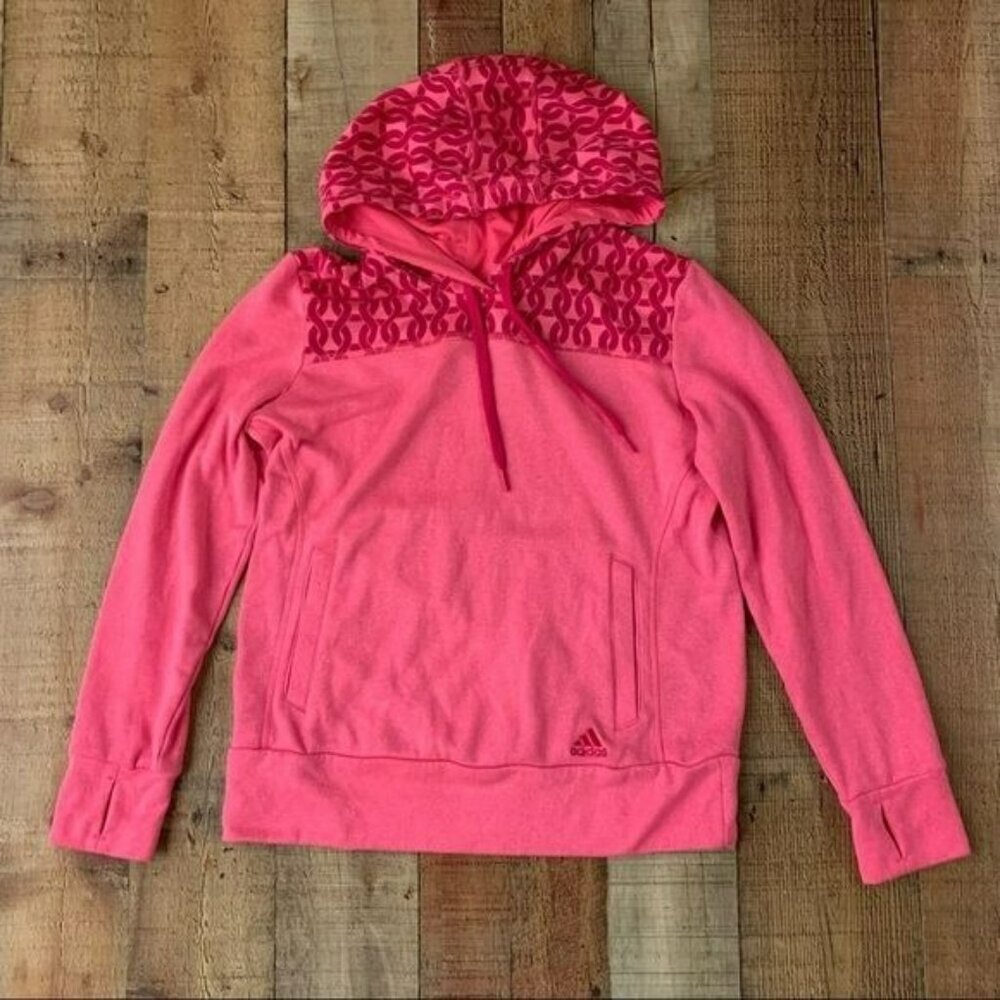 Adidas Women's Size Medium Pink Ultimate Hoodie with Climawarm Sweatshirt